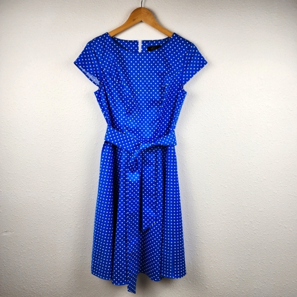 Vintage-Inspired Dressystar Polka Dot A-Line Dress with Removable Belt Size M - Picture 1 of 6